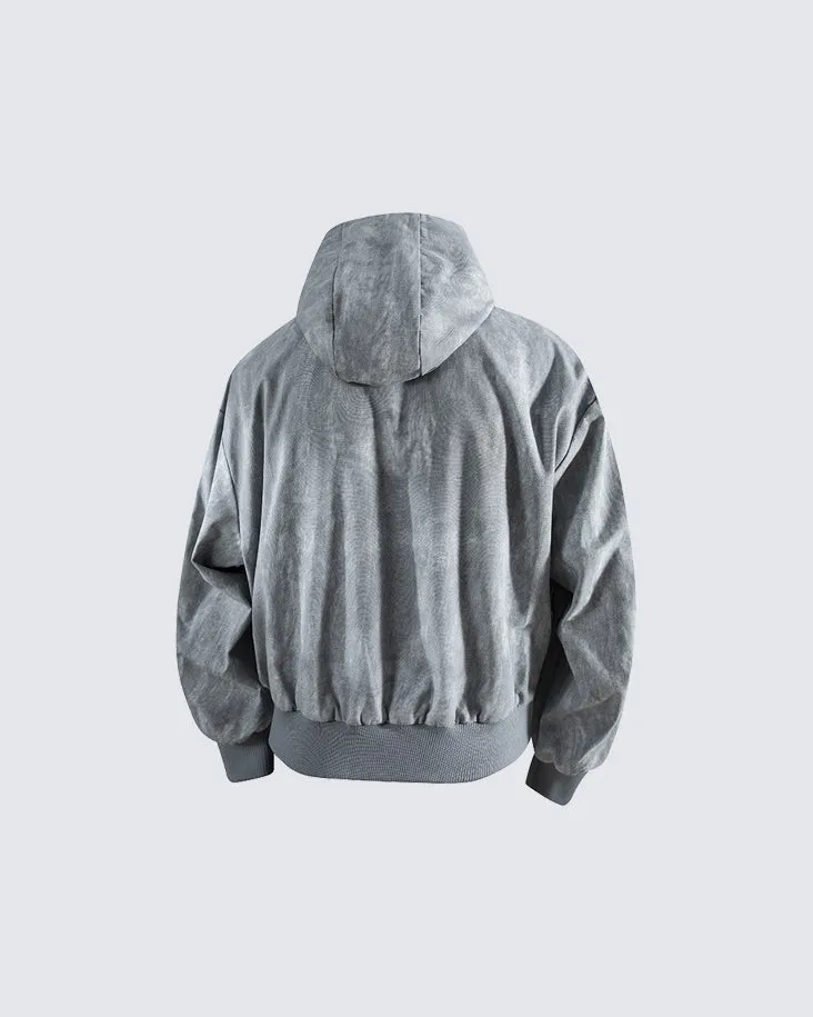 Tie-Dye Denim Bomber Jacket sold by KIIKIO product image thumbnail 2