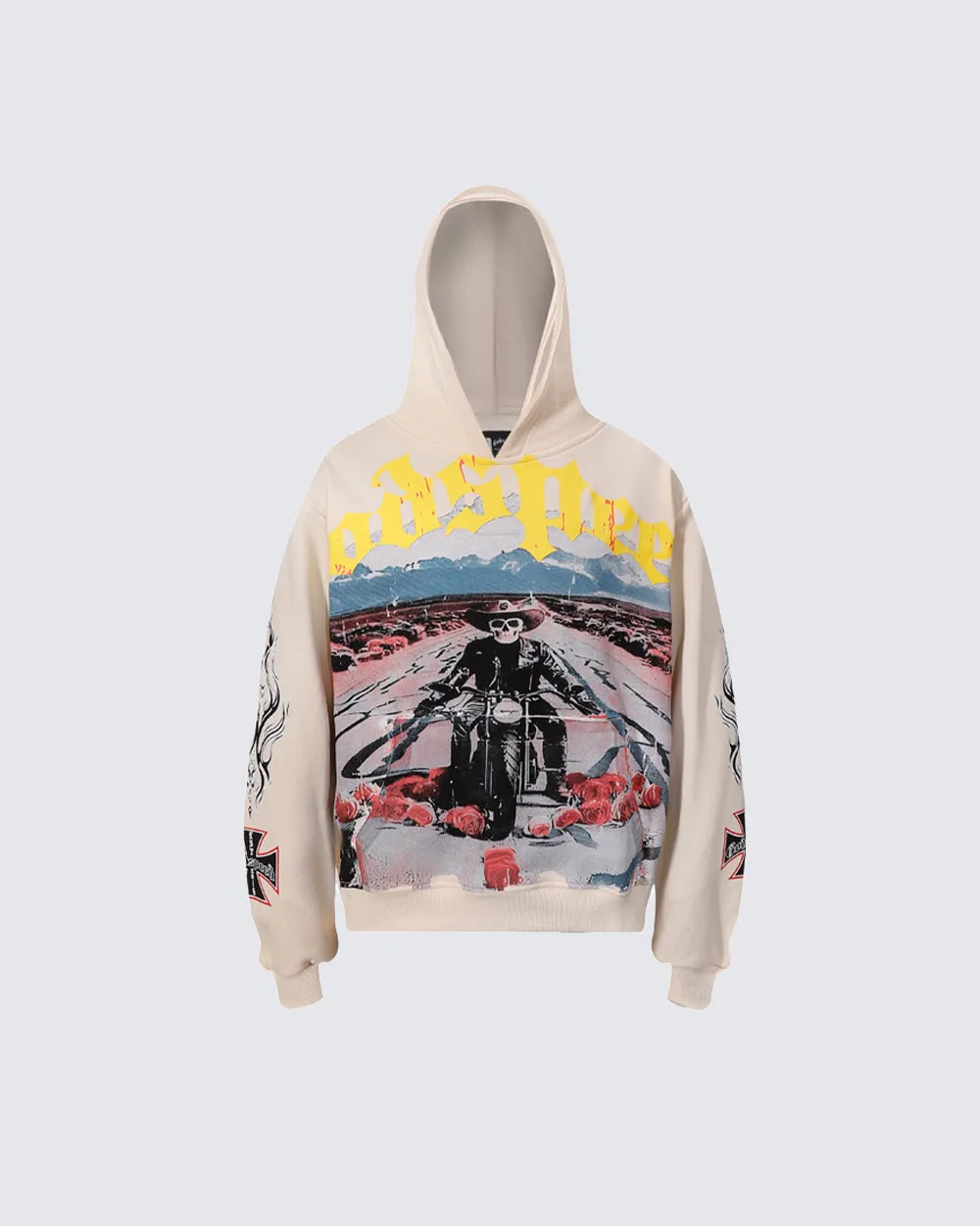 American Retro Skull Print Pullover Sweatshirt sold by KIIKIO product image thumbnail 3