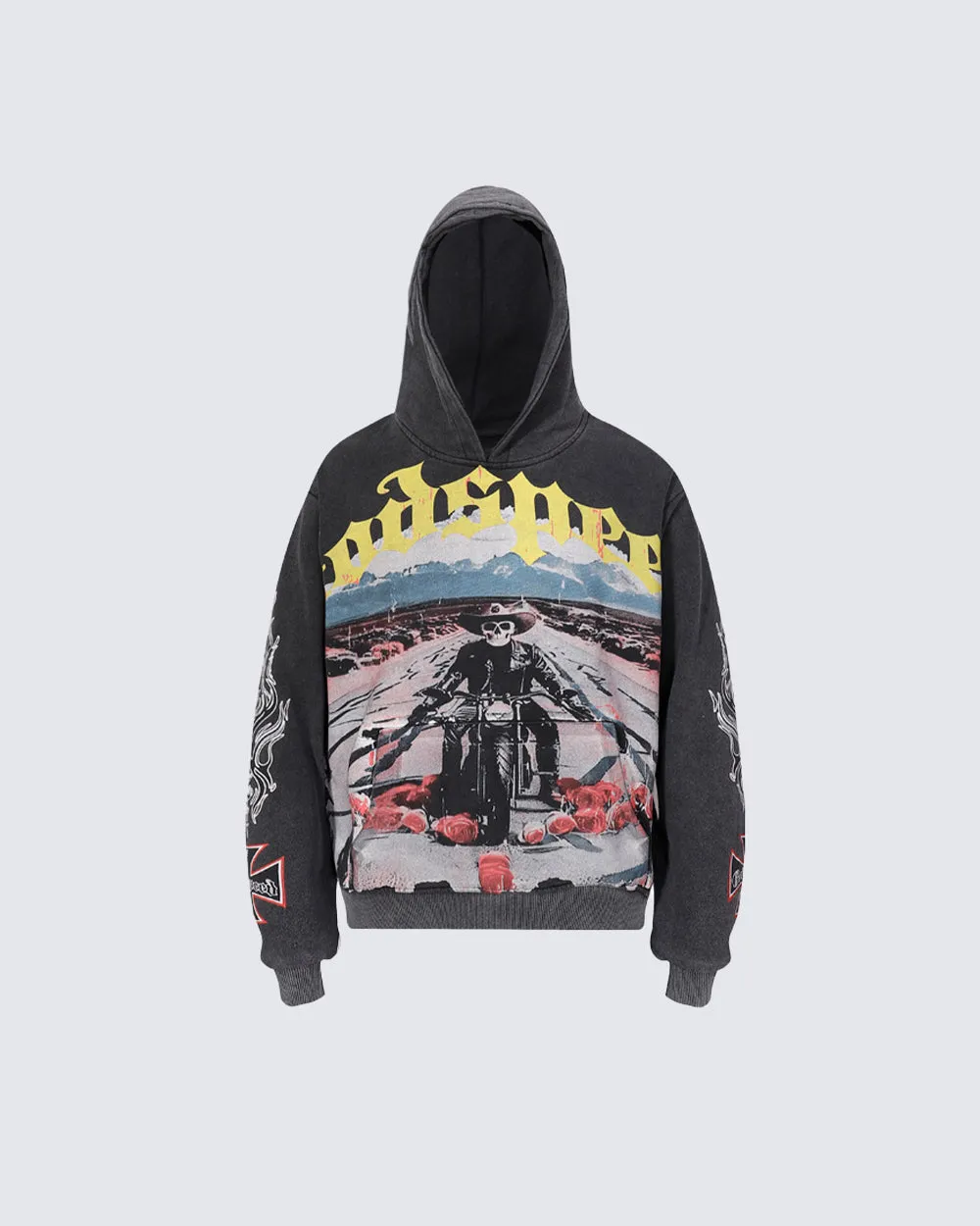 American Retro Skull Print Pullover Sweatshirt sold by KIIKIO