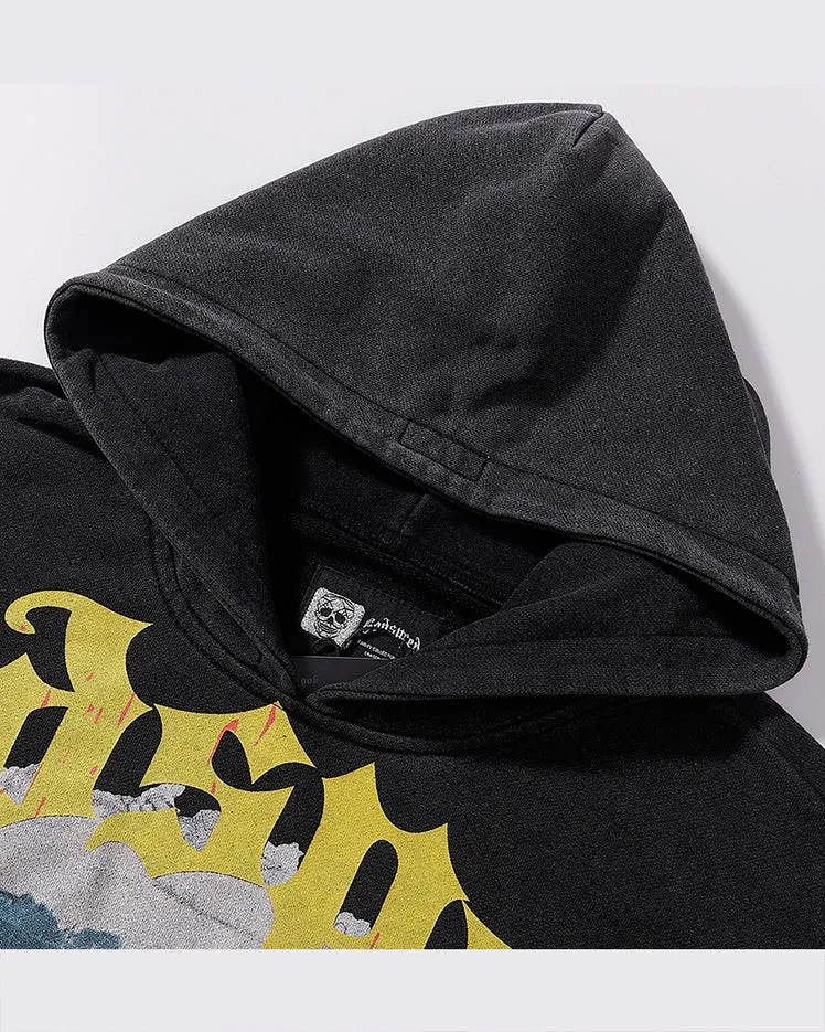 American Retro Skull Print Pullover Sweatshirt sold by KIIKIO product image thumbnail 5