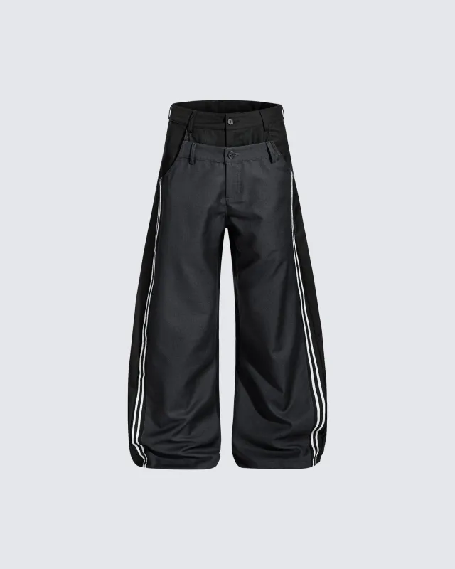 Dual-Layer Design Curved Blade Casual Pants sold by KIIKIO