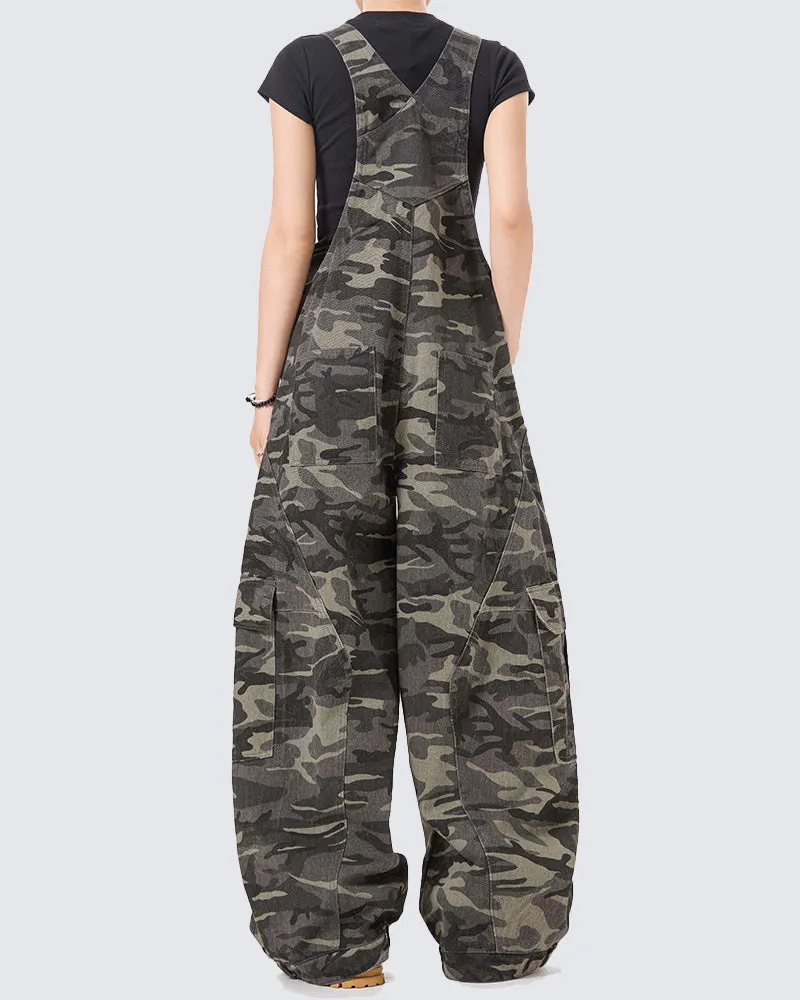 American Streetwear Camo Cargo Overalls sold by KIIKIO product image thumbnail 5