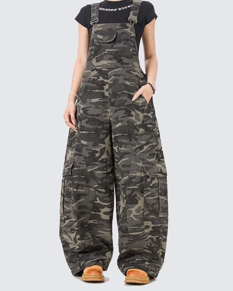 American Streetwear Camo Cargo Overalls sold by KIIKIO product image thumbnail 2