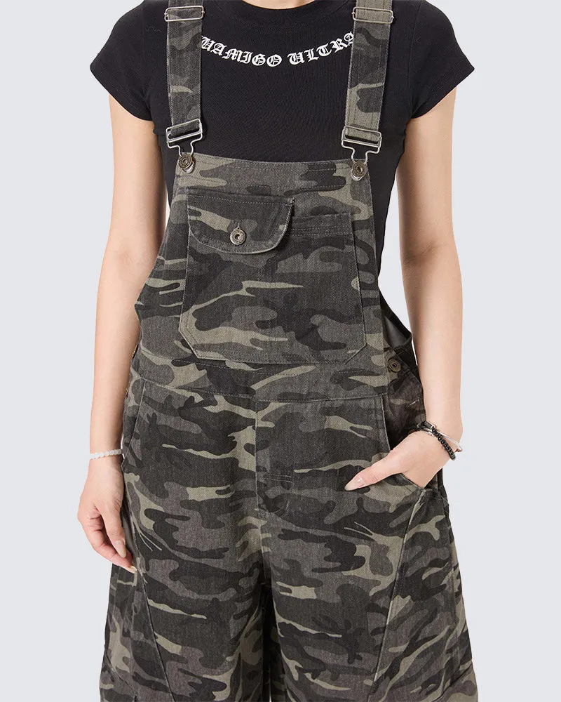 American Streetwear Camo Cargo Overalls sold by KIIKIO product image thumbnail 3