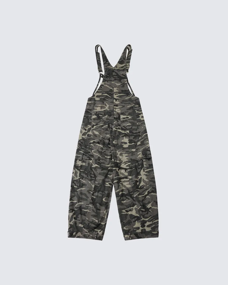 American Streetwear Camo Cargo Overalls sold by KIIKIO product image thumbnail 4