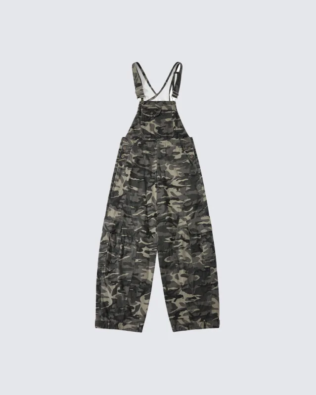 American Streetwear Camo Cargo Overalls sold by KIIKIO