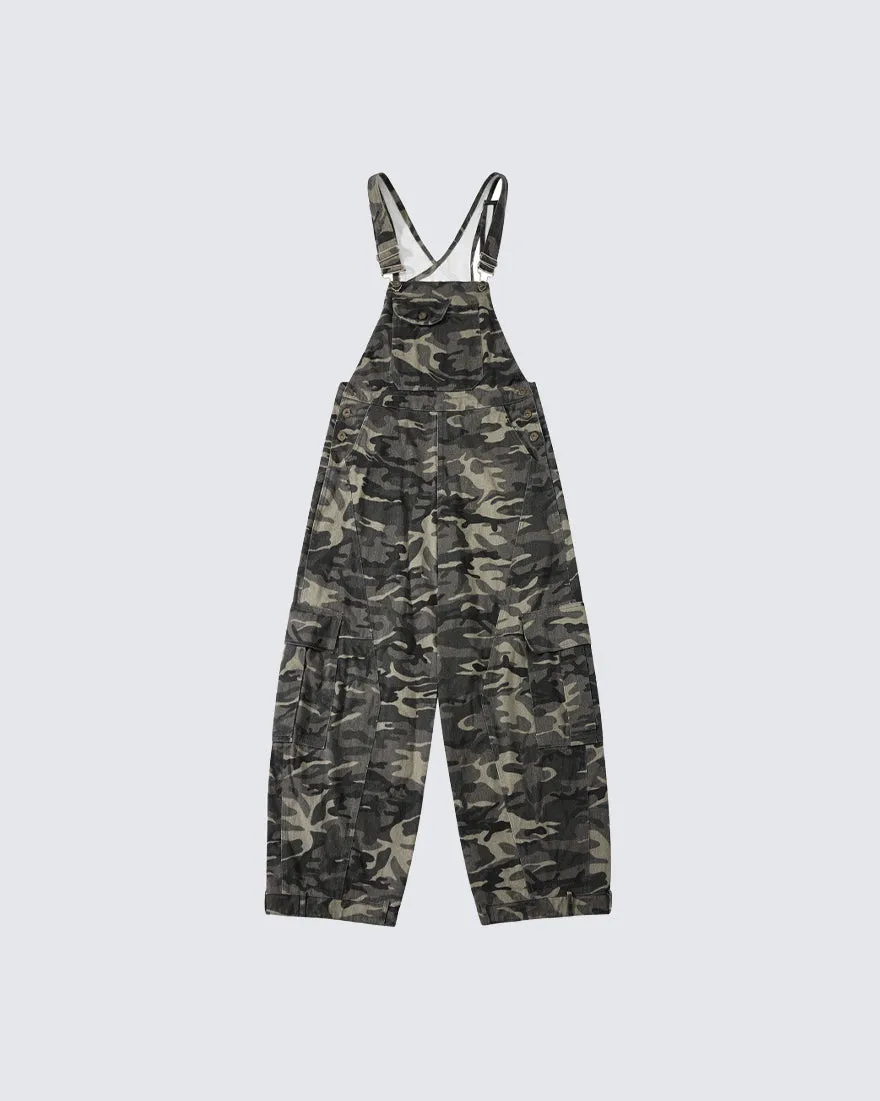 American Streetwear Camo Cargo Overalls sold by KIIKIO