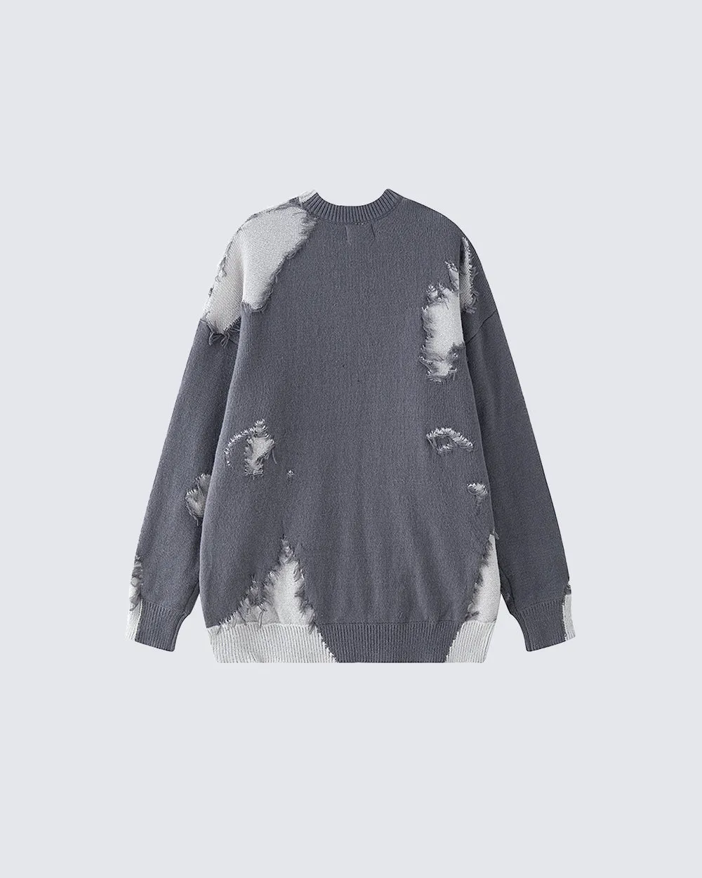 American High Street Hip-Hop Patchwork Frayed Sweater sold by KIIKIO product image thumbnail 3