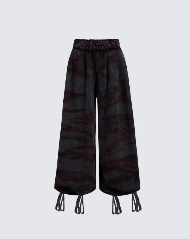 Original Niche Spray-Dyed Distressed Tiger Stripe Sweatpants sold by KIIKIO