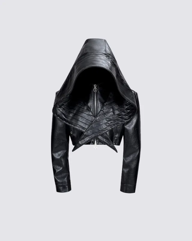 Dark Knight Cloak Leather Jacket sold by KIIKIO