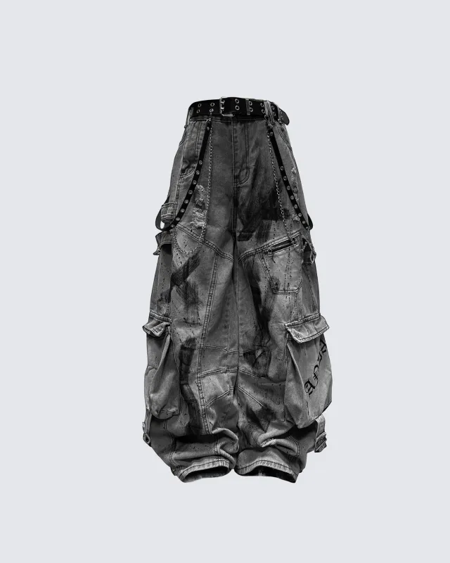 Streetwear Cargo Denim Pants sold by KIIKIO