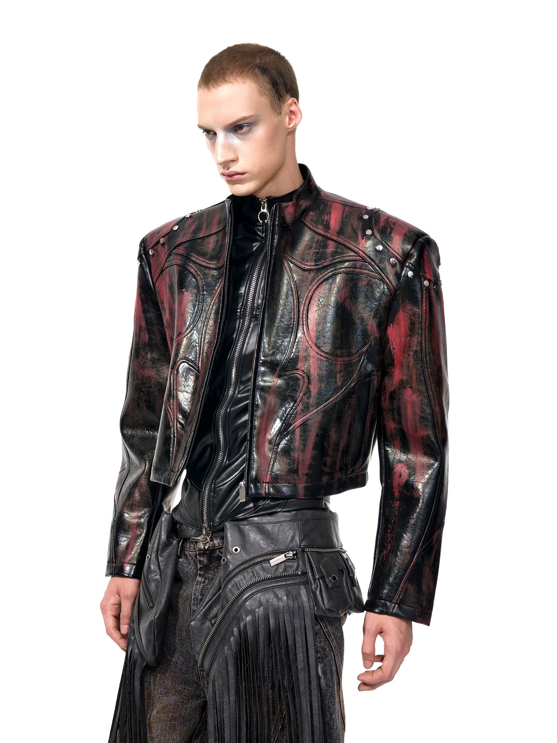 Studded Moto Leather Jacket sold by KIIKIO product image thumbnail 5