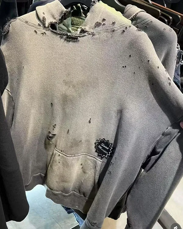 Distressed Printed Pullover Hoodie sold by KIIKIO product image thumbnail 5