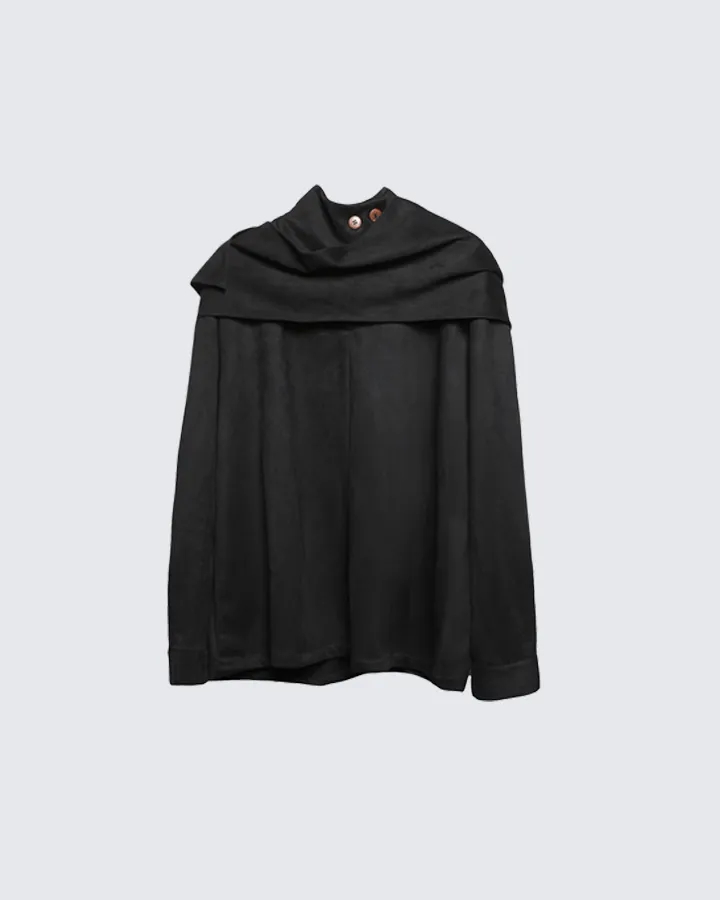 Asymmetric Collar Button-Up Shirt sold by KIIKIO