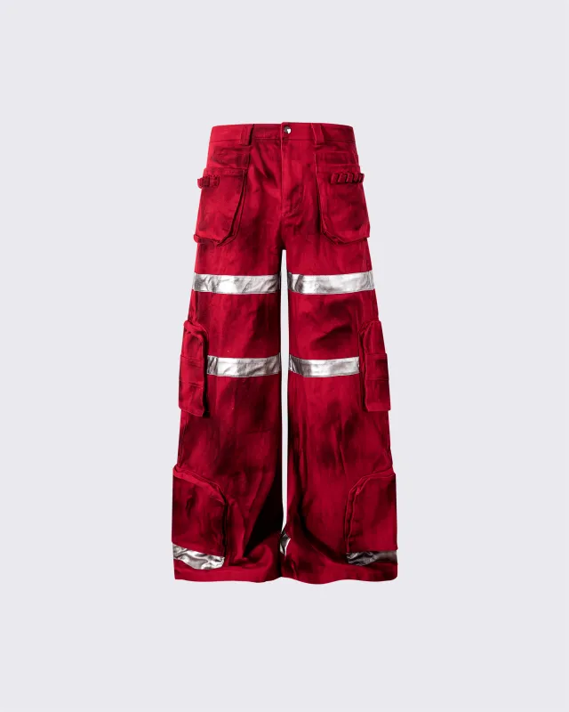 Reflective Distressed Denim Pants sold by KIIKIO