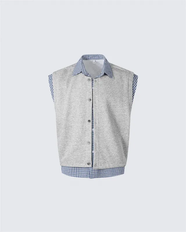 Layered Patchwork Vest Shirt sold by KIIKIO