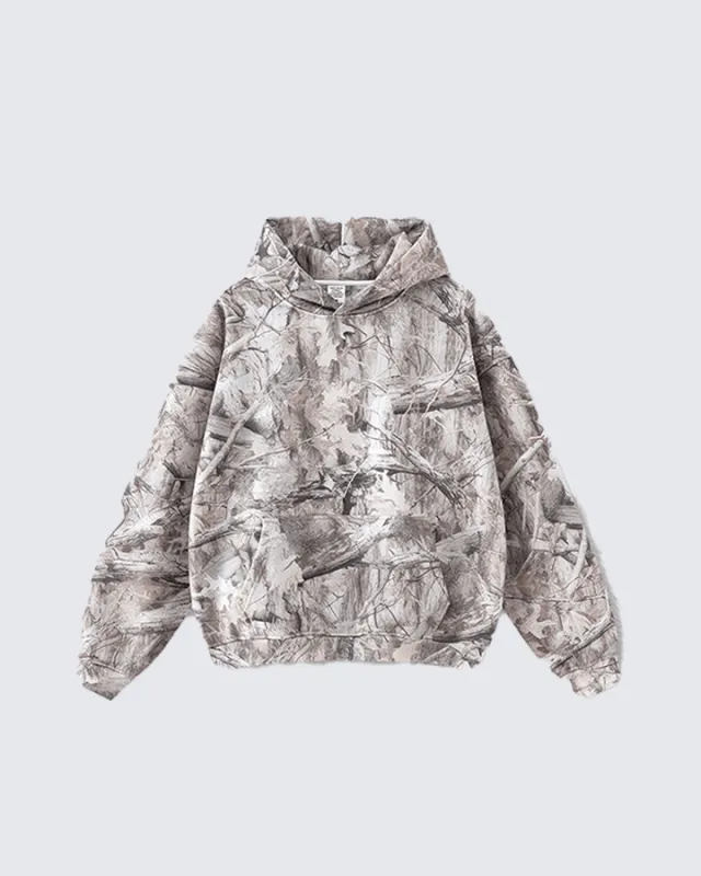 Heavyweight Fleece Camo Hoodie Cotton Blend sold by KIIKIO