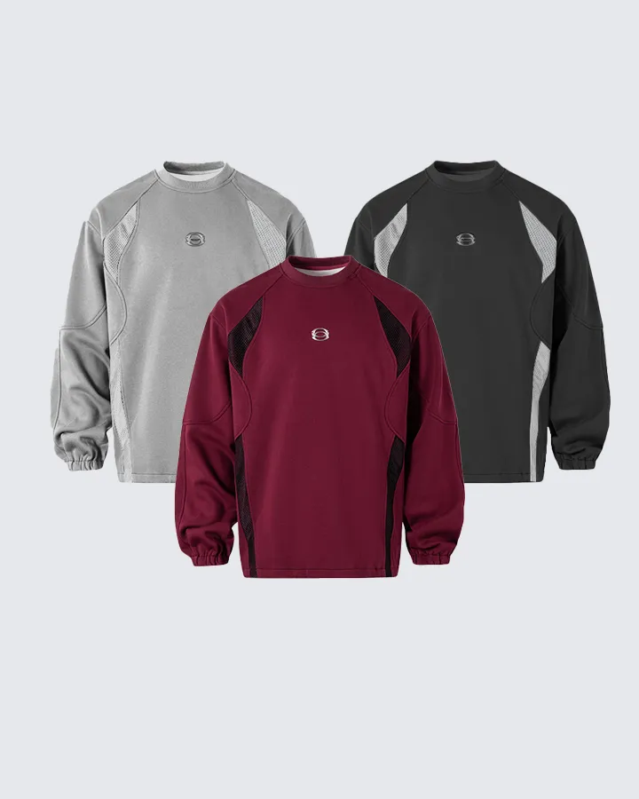 Tech Panel Mesh-Patchwork Sweatshirt sold by KIIKIO product image thumbnail 2