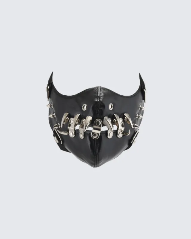Punk Metal Rivet Leather Face Mask sold by KIIKIO