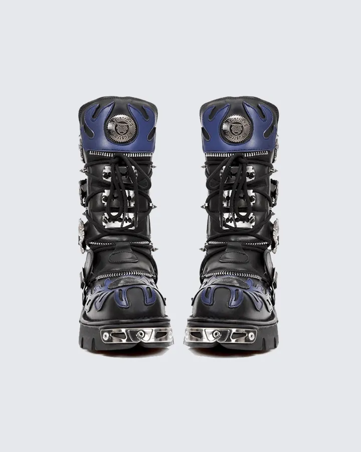 Flame Buckle Decor Gothic Combat Platform Boots sold by KIIKIO product image thumbnail 2