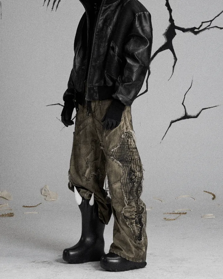 Tactical Textured Wide-Leg Cargo Pants sold by KIIKIO product image thumbnail 5