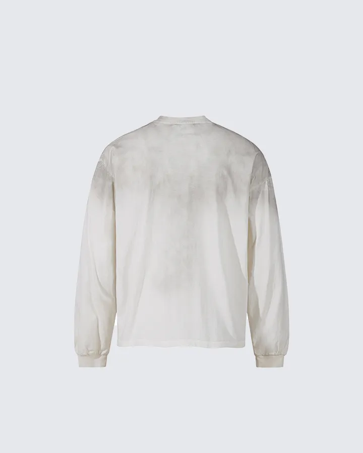 Distressed Cross Graphic Long Sleeve T-Shirt sold by KIIKIO product image thumbnail 3