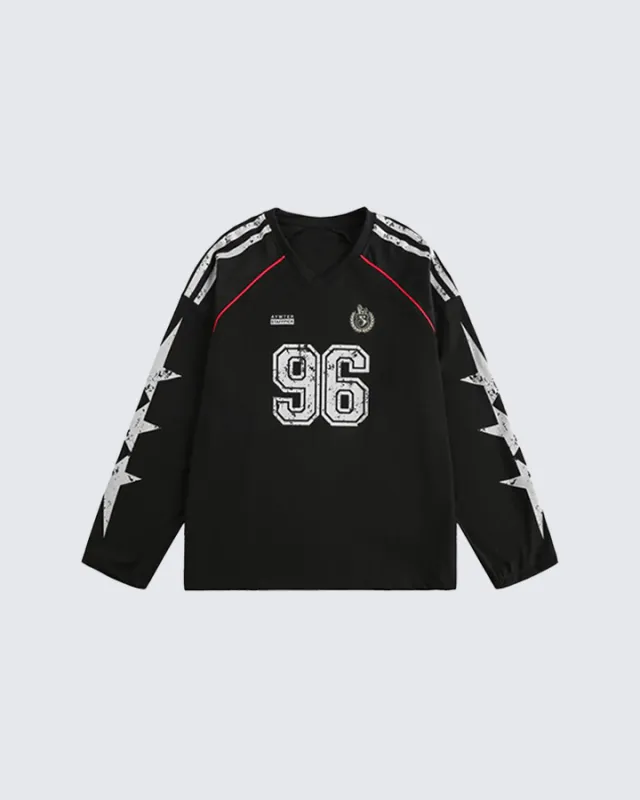 Vintage 96 Print Long Sleeve Streetwear Jersey sold by KIIKIO