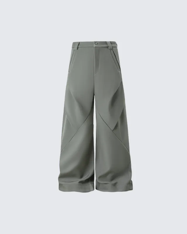 Architectural Pleated Wide-Leg Pants sold by KIIKIO