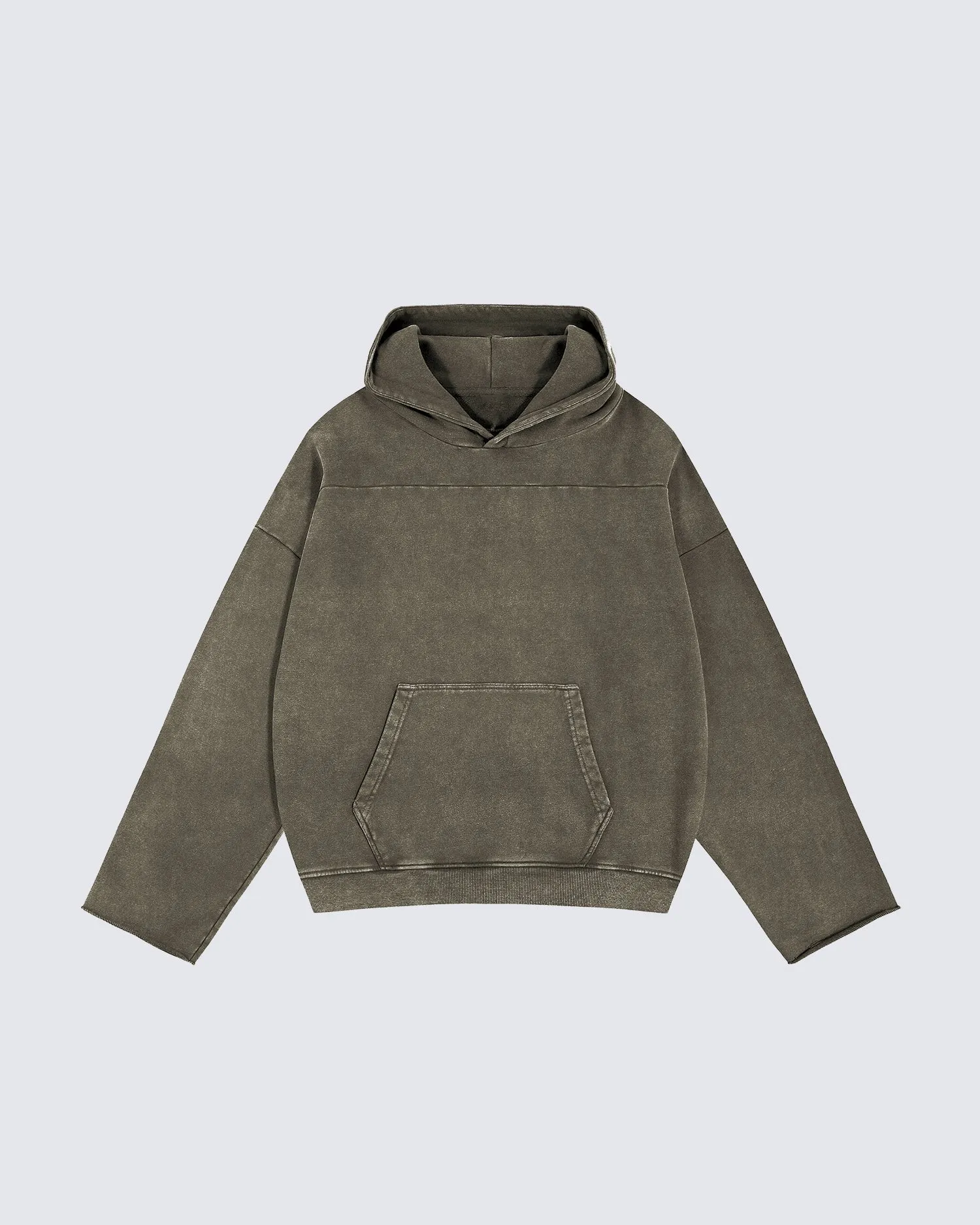 Washed Split-Panel Frayed Hoodie sold by KIIKIO product image thumbnail 5