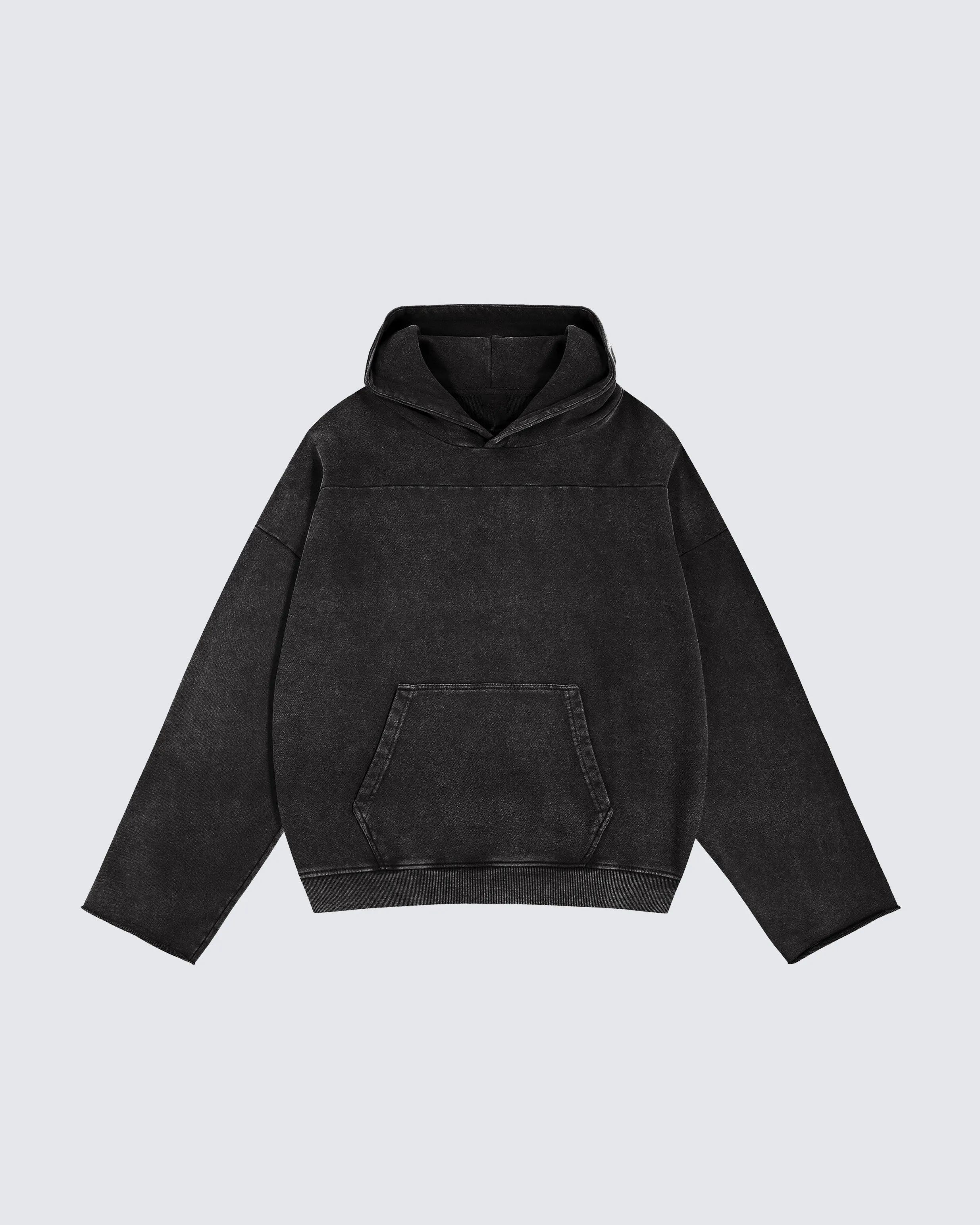 Washed Split-Panel Frayed Hoodie sold by KIIKIO