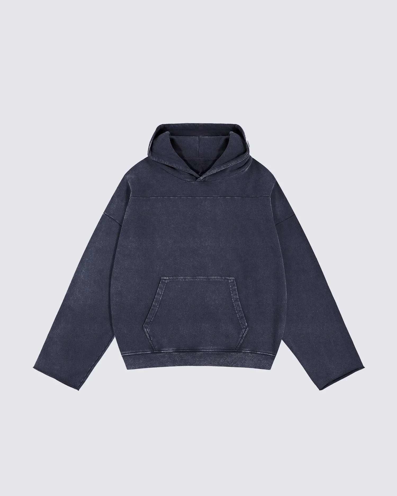 Washed Split-Panel Frayed Hoodie sold by KIIKIO product image thumbnail 4