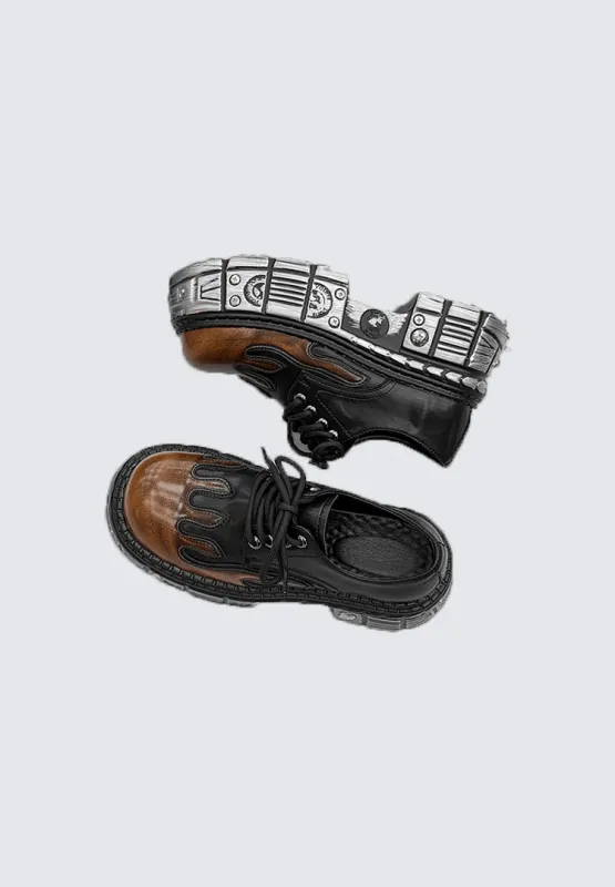 Cyber Flame Platform Derby Shoes sold by KIIKIO