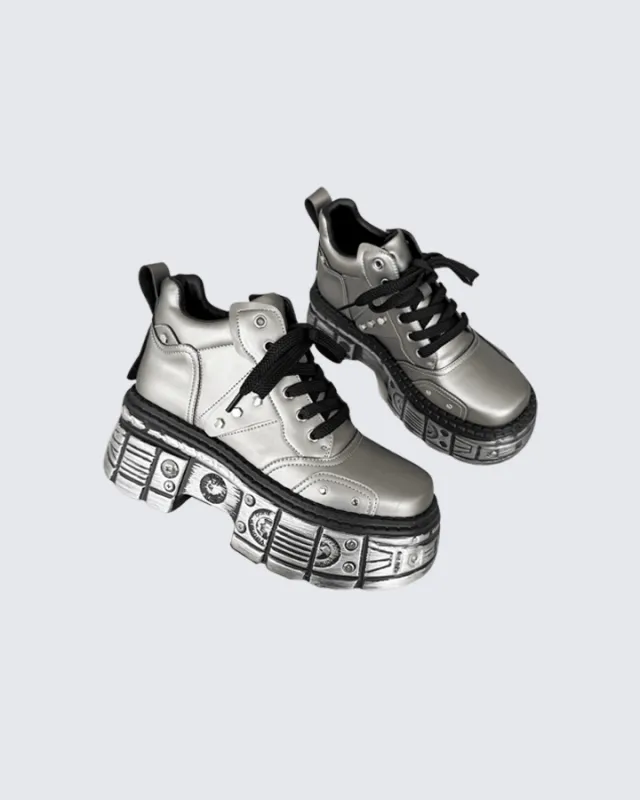 Cyberpunk Chunky Platform Sneakers – Futuristic Streetwear Boots sold by KIIKIO