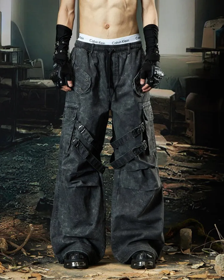 Washed Pleated Utility Cargo Pants sold by KIIKIO product image thumbnail 2