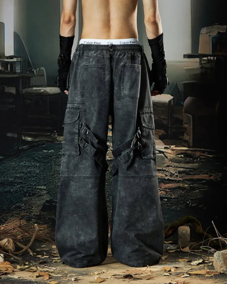 Washed Pleated Utility Cargo Pants sold by KIIKIO product image thumbnail 5