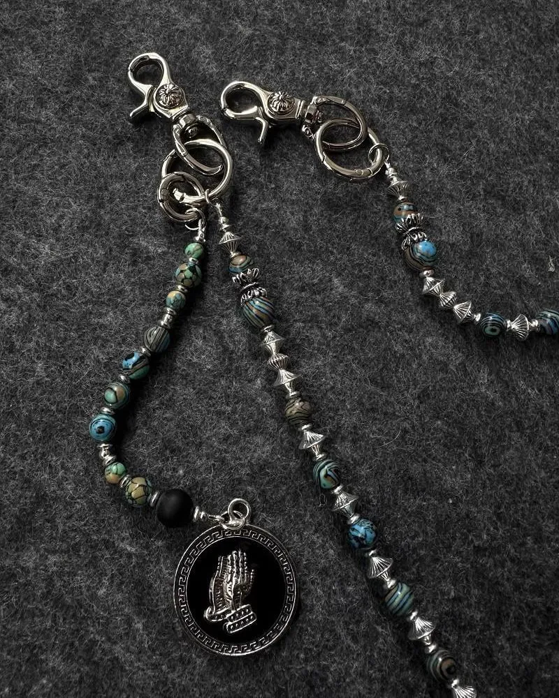 Handmade Turquoise Beaded Jean Chain sold by KIIKIO product image thumbnail 3