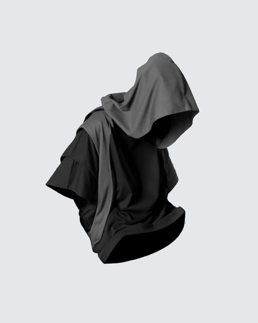 Segmented Wide Cropped Hoodie sold by KIIKIO