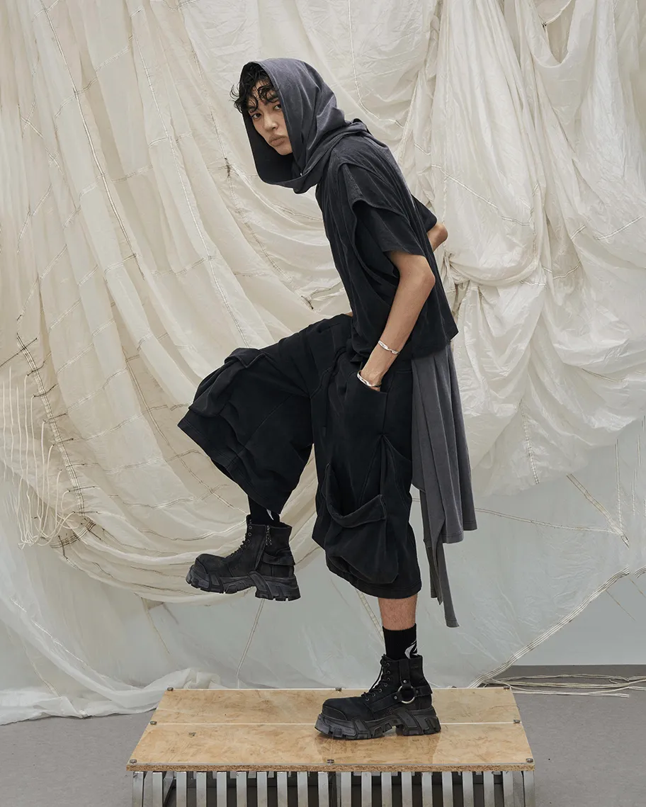 Segmented Wide Cropped Hoodie sold by KIIKIO product image thumbnail 2