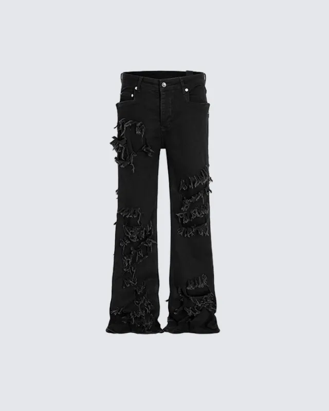 KIIKIO Grunge Black Distressed Jeans sold by KIIKIO