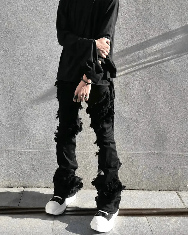 KIIKIO Grunge Black Distressed Jeans sold by KIIKIO product image thumbnail 2