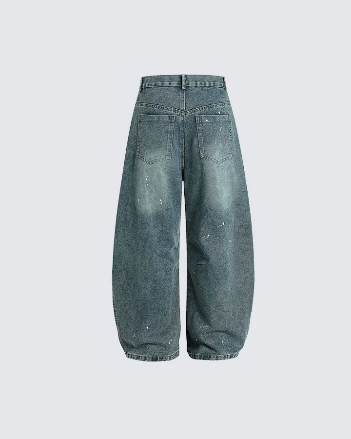 Graffiti Print Elastic Cuff Baggy Jeans sold by KIIKIO product image thumbnail 2