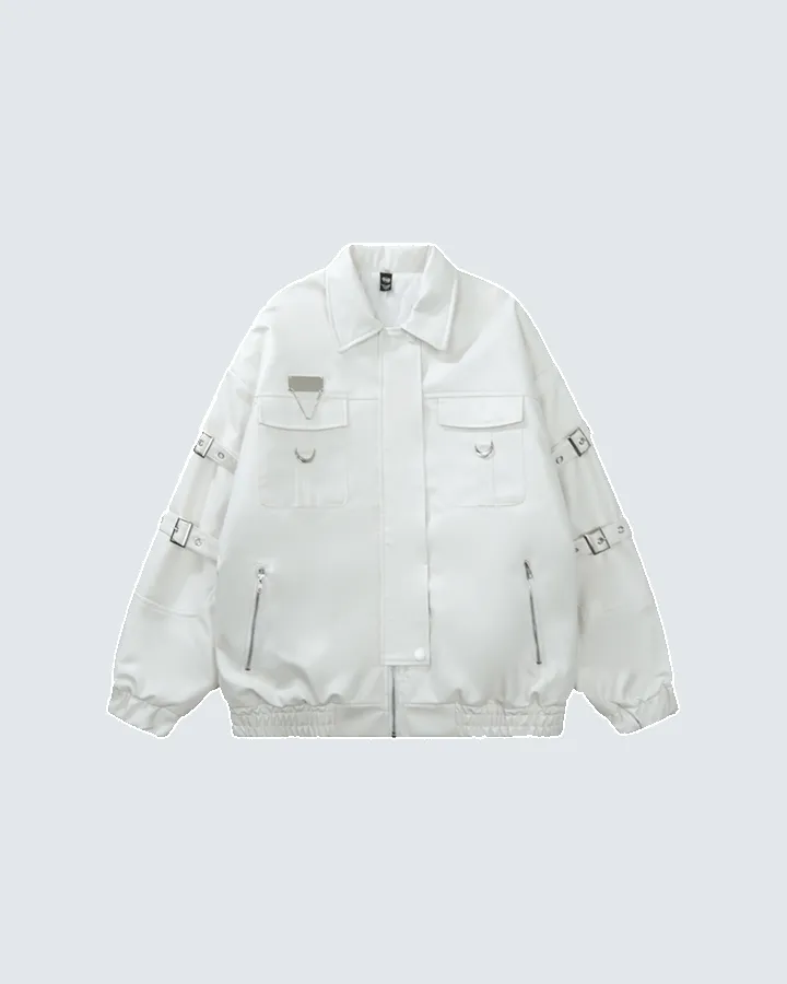 Vintage Lapel Biker Leather Jacket sold by KIIKIO product image thumbnail 2