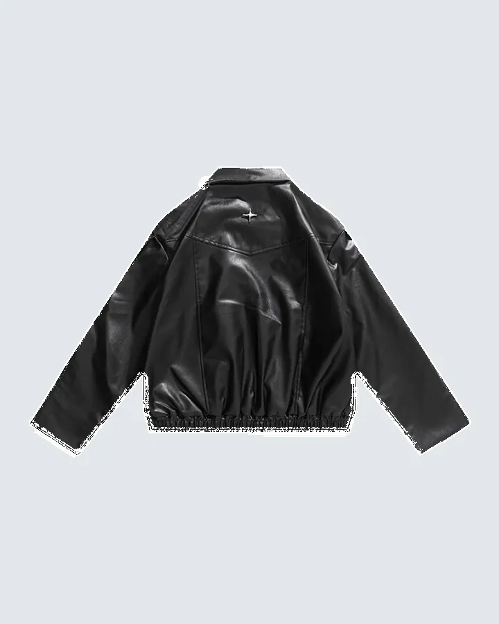 Heavy-Duty Deconstructed Studded Leather Jacket sold by KIIKIO product image thumbnail 2