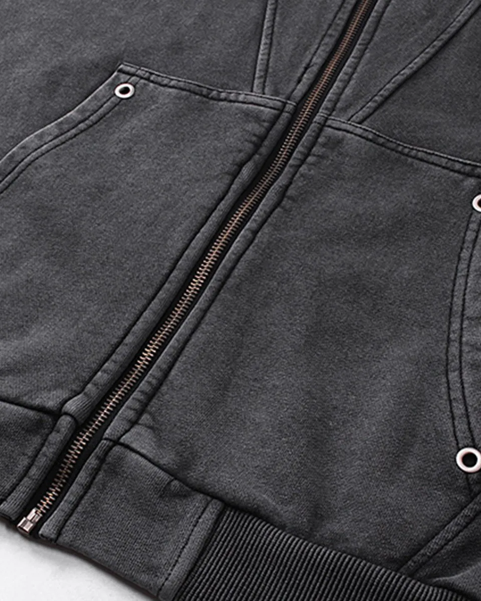 Washed Vintage Zip-Up Hoodie sold by KIIKIO product image thumbnail 3