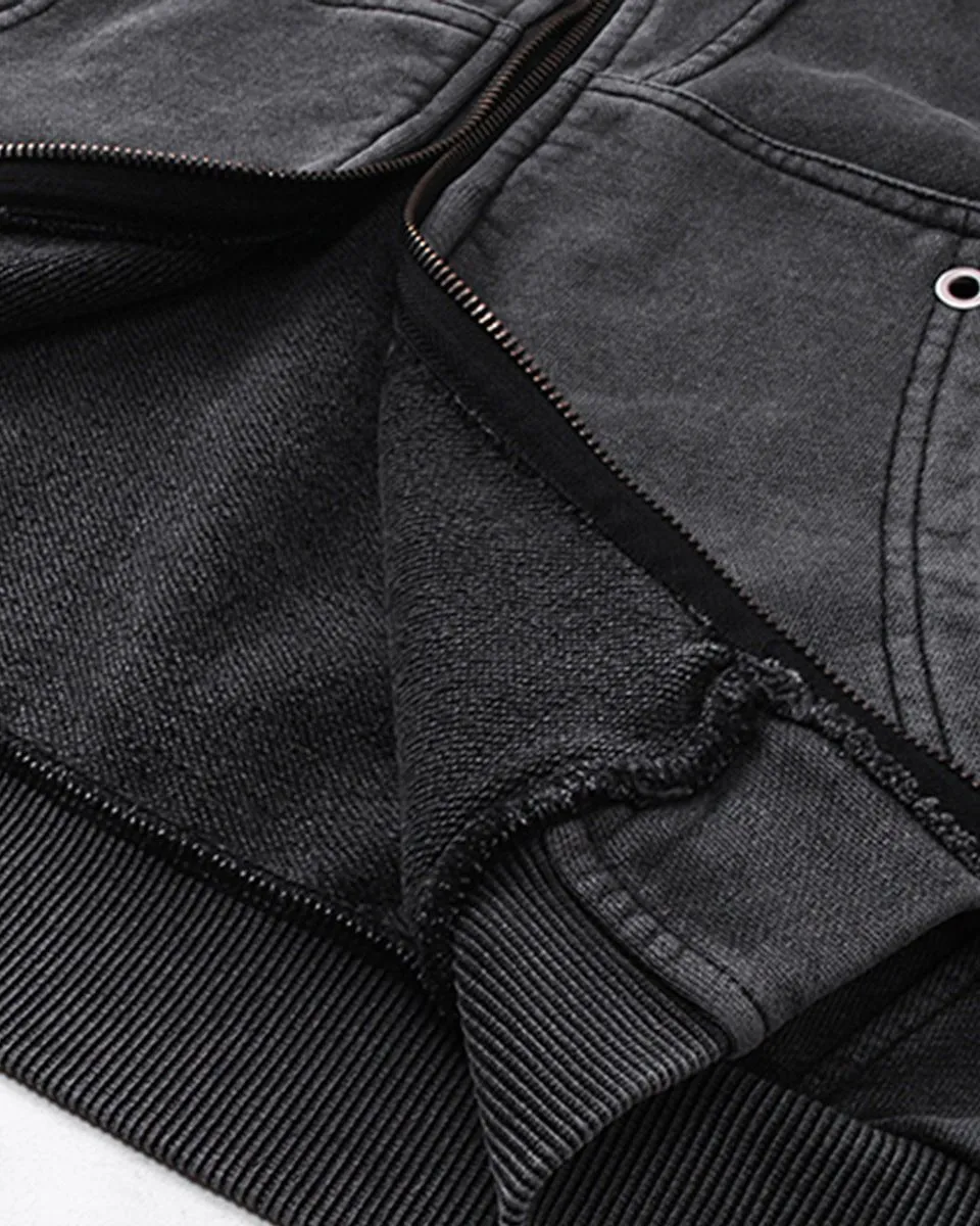 Washed Vintage Zip-Up Hoodie sold by KIIKIO product image thumbnail 4