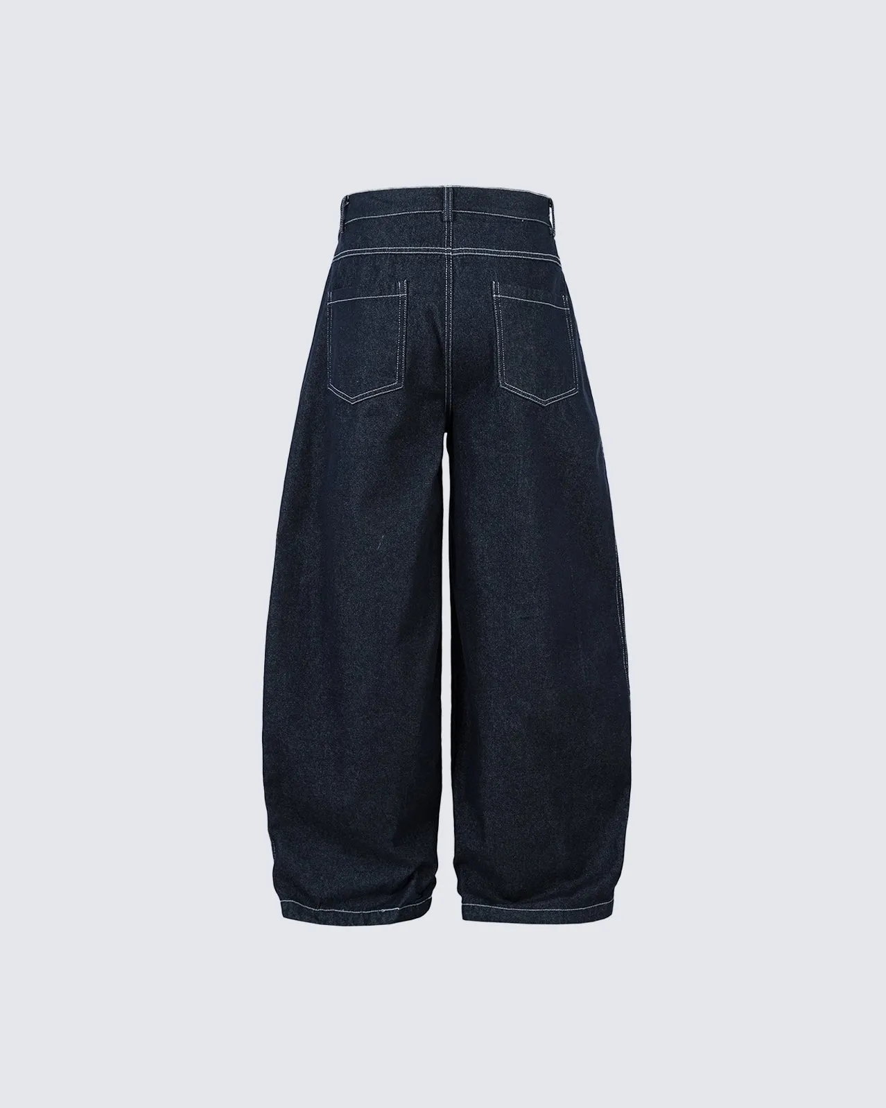 Wide-Leg Pleated Denim Trousers sold by KIIKIO product image thumbnail 4
