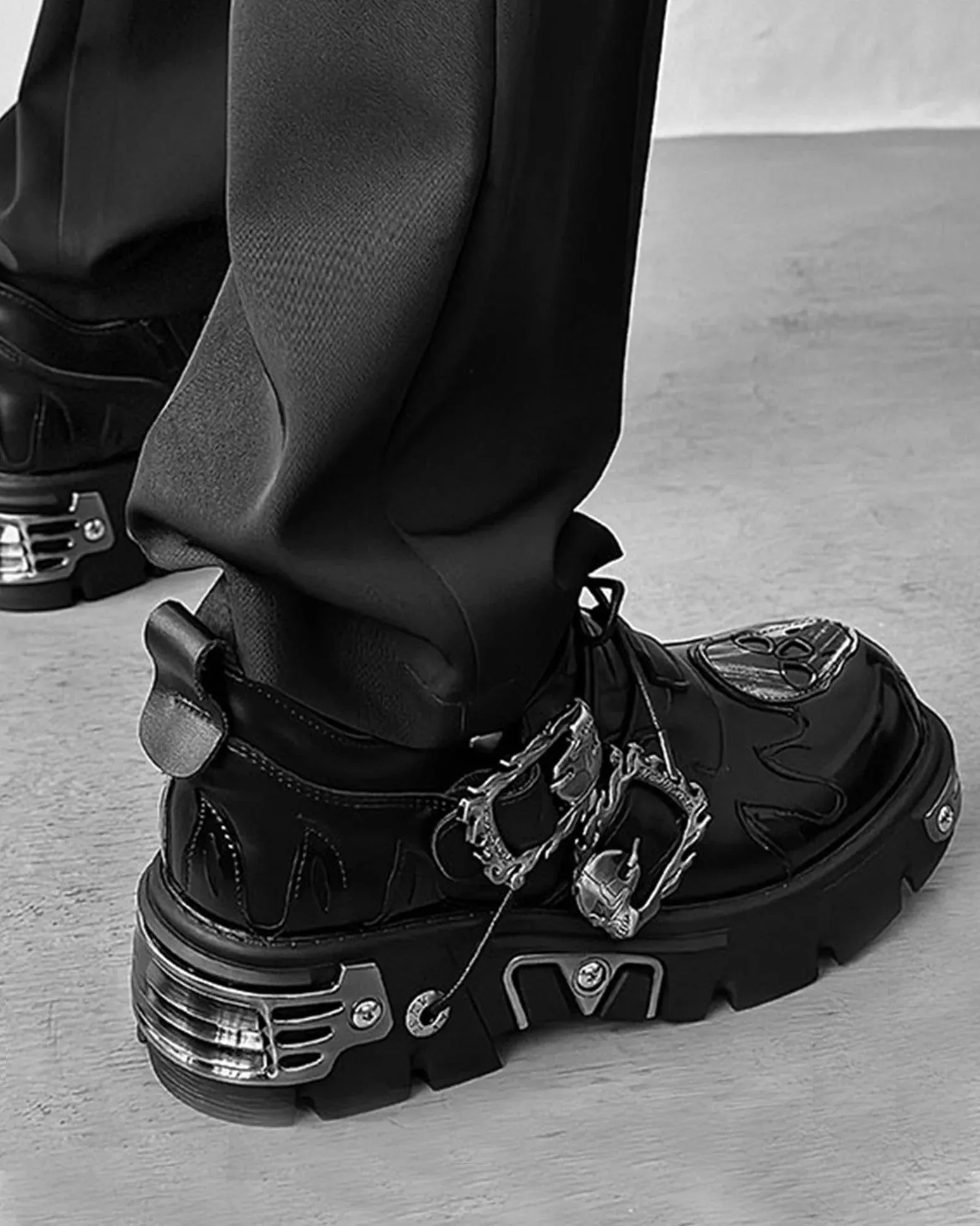 Gothic Punk Chunky Sole Metal Decor Boots sold by KIIKIO product image thumbnail 3