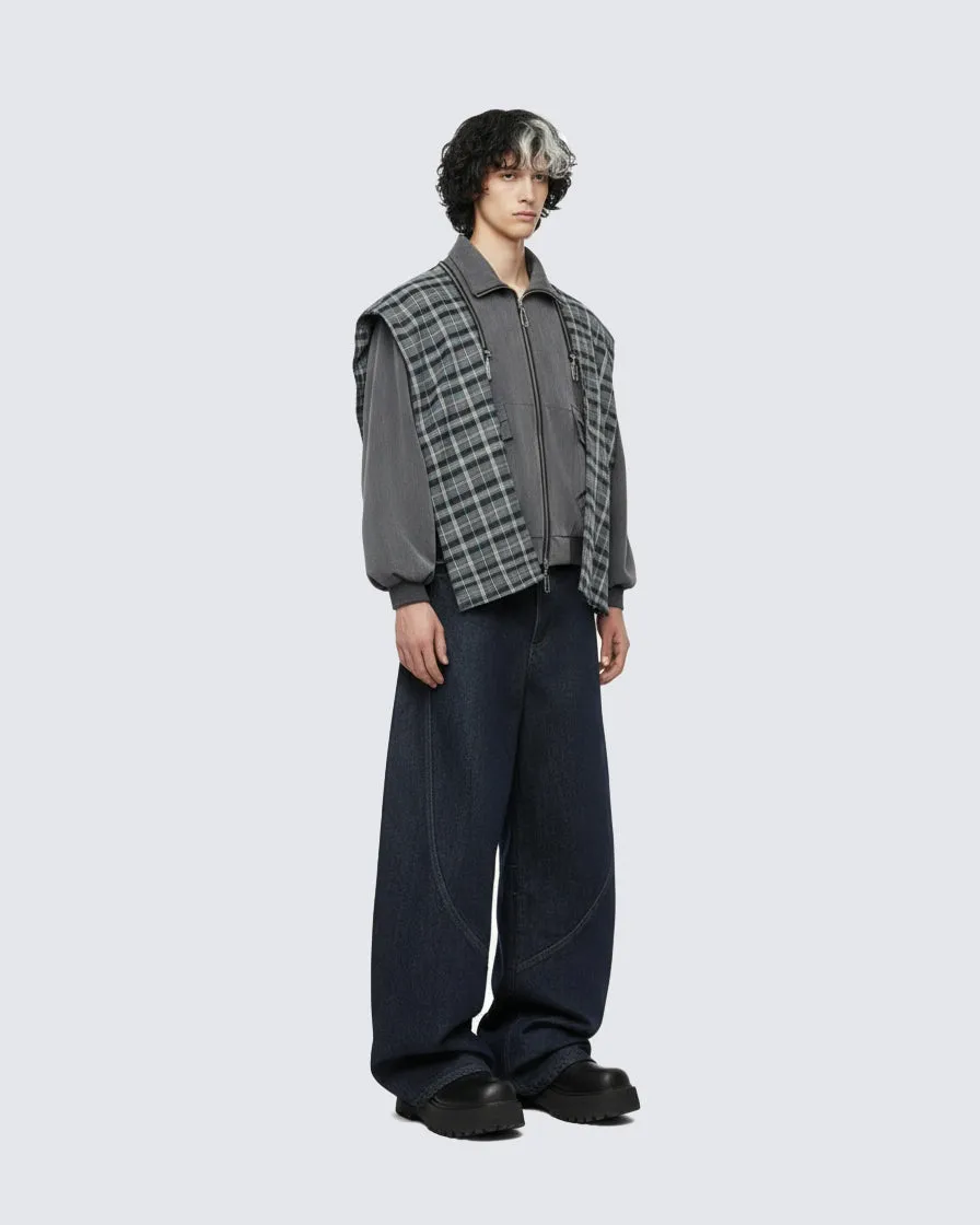 Dark Blade Pants - Wide-Leg Curved Denim sold by KIIKIO product image thumbnail 3