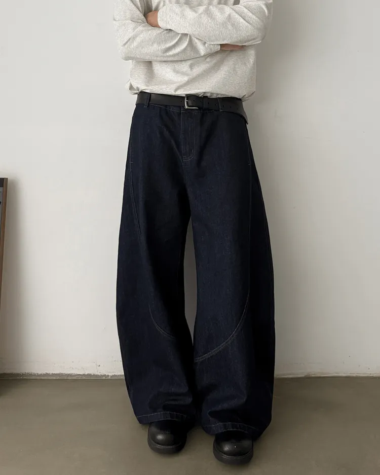 Dark Blade Pants - Wide-Leg Curved Denim sold by KIIKIO product image thumbnail 5