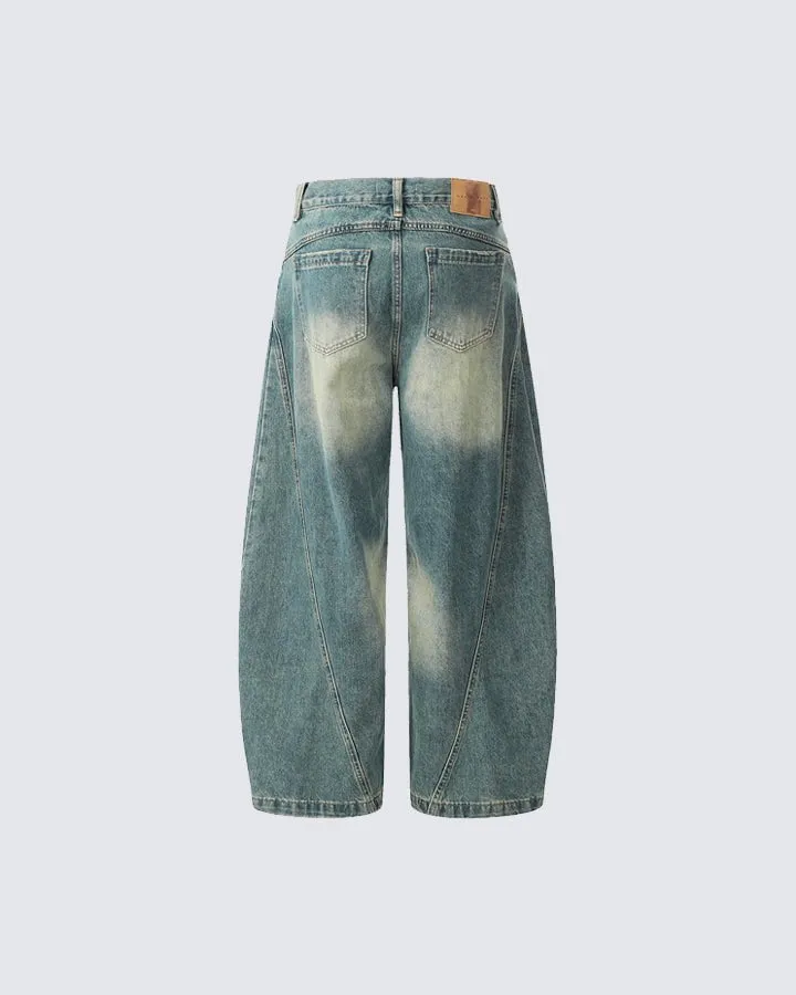 Washed Scimitar Design Jeans sold by KIIKIO product image thumbnail 4